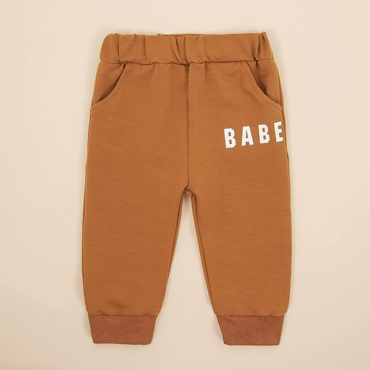 Toddler Girls Clothes Winter Warm Long Sleeve Tops Long Pants Suit Kids Soft Cotton 2Pcs Set (Brown-Babe, 6-12Months)