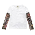 Novelty Tattoo Long Sleeve Children T-Shirts Cotton Boys T Shirt Kids Tshirt Autumn Kids Girls Tops 2-7Years Children Clothes