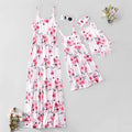 Family Matching Dresses White Baby Girl 6-9 Months Floral Print Matching White Sling Maxi Dresses,Clearance