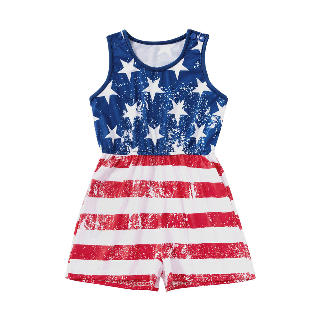 Mommy and Me Jumpsuit Matching Outfits Independence Day Clothes 2025 Casual Mother Daughter Family Sleeveless Jumpsuit