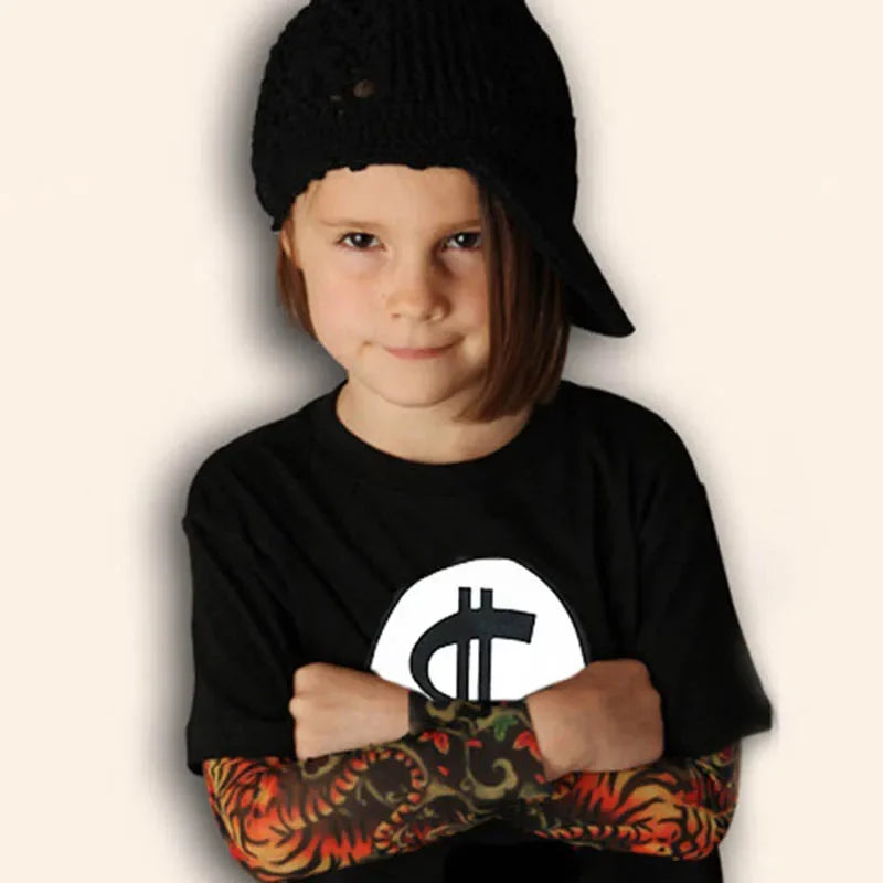 Novelty Tattoo Long Sleeve Children T-Shirts Cotton Boys T Shirt Kids Tshirt Autumn Kids Girls Tops 2-7Years Children Clothes