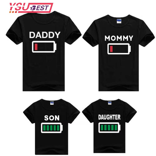 Family Matching Clothes Look Matching Outfits Clothes Dad Mom Daughter Son T-Shirt for Daddy Mommy and Me Baby Girl Boy Clothing