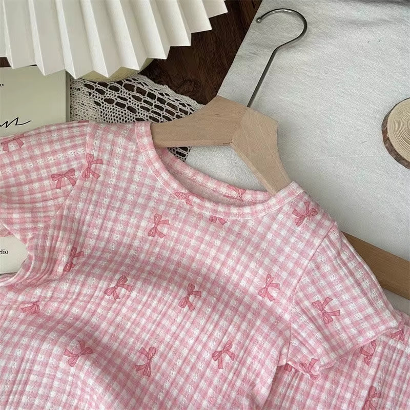 Summer Girls Pajamas Set 2025 Fashion Air-Conditioning Sleepwear for Kids Children Clothes Sets Breathable Loungewear 1-8Years