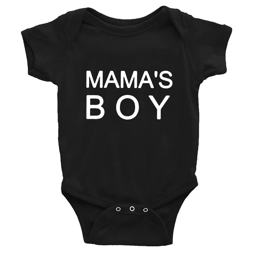 Mama and Mama'S Boy Print Mom and Son Matching Short Sleeve T-Shirt Mommy and Me Family Clothes Baby Romper Kids T Shirts Tee