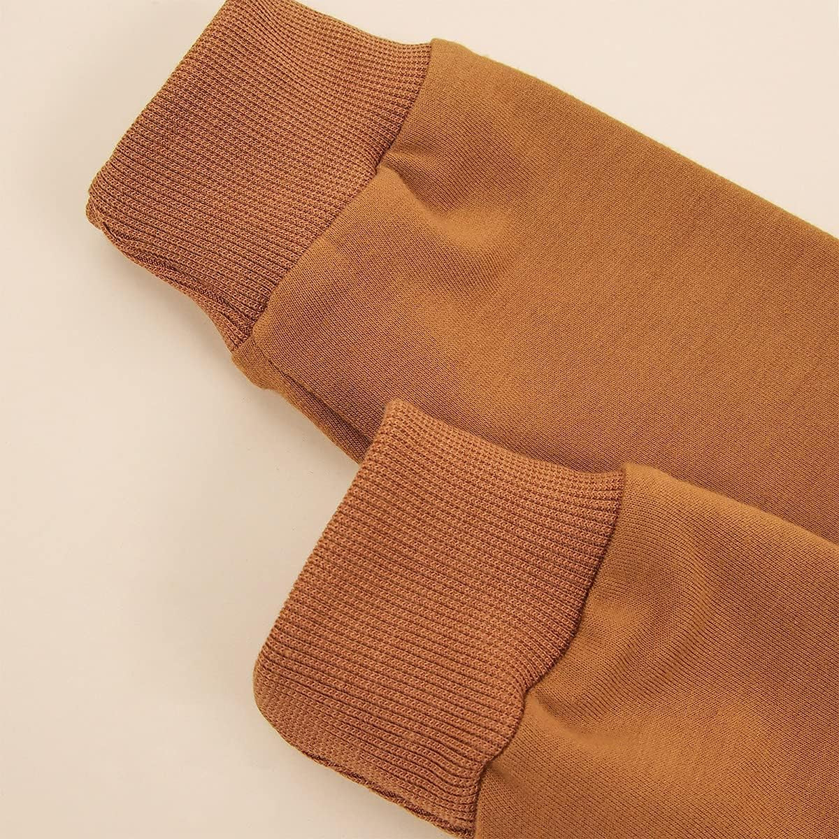 Toddler Girls Clothes Winter Warm Long Sleeve Tops Long Pants Suit Kids Soft Cotton 2Pcs Set (Brown-Babe, 6-12Months)
