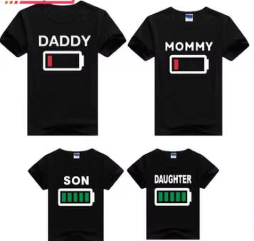 Family Matching Clothes Look Matching Outfits Clothes Dad Mom Daughter Son T-Shirt for Daddy Mommy and Me Baby Girl Boy Clothing