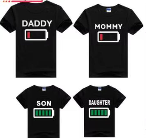 Family Matching Clothes Look Matching Outfits Clothes Dad Mom Daughter Son T-Shirt for Daddy Mommy and Me Baby Girl Boy Clothing