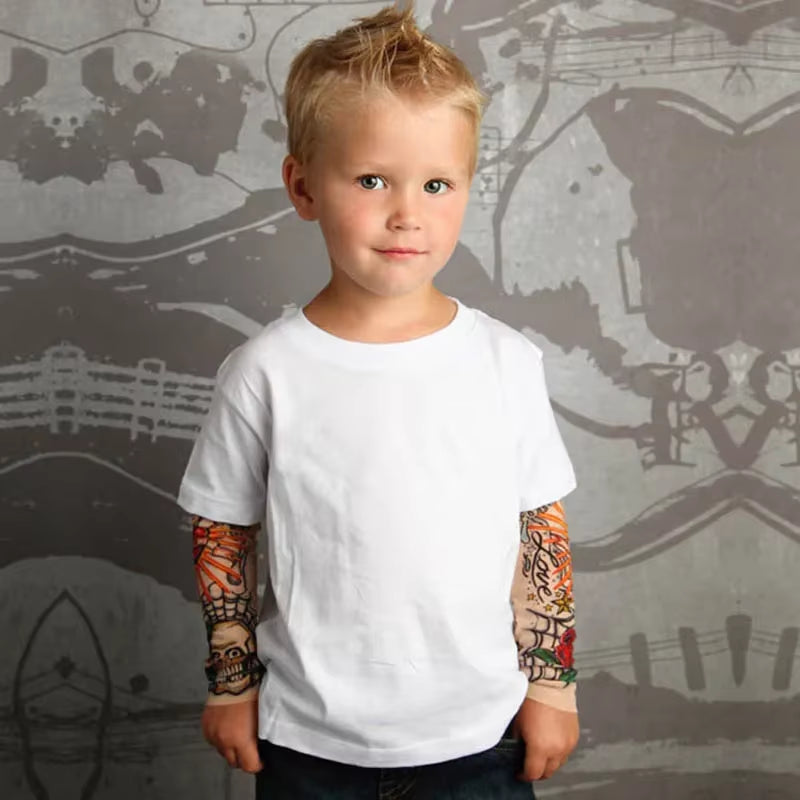 Novelty Tattoo Long Sleeve Children T-Shirts Cotton Boys T Shirt Kids Tshirt Autumn Kids Girls Tops 2-7Years Children Clothes