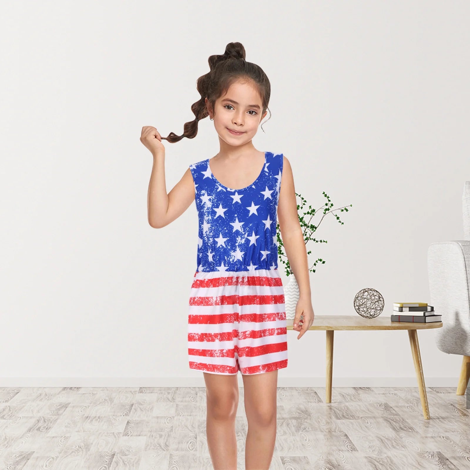 Mommy and Me Jumpsuit Matching Outfits Independence Day Clothes 2025 Casual Mother Daughter Family Sleeveless Jumpsuit