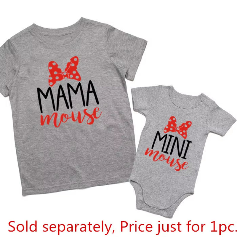 1PC Fashion Mommy and Me Family Matching Tshirts Baby Girls Clothes Mama and Mini Cotton Family Look Mother and Daughter Clothes