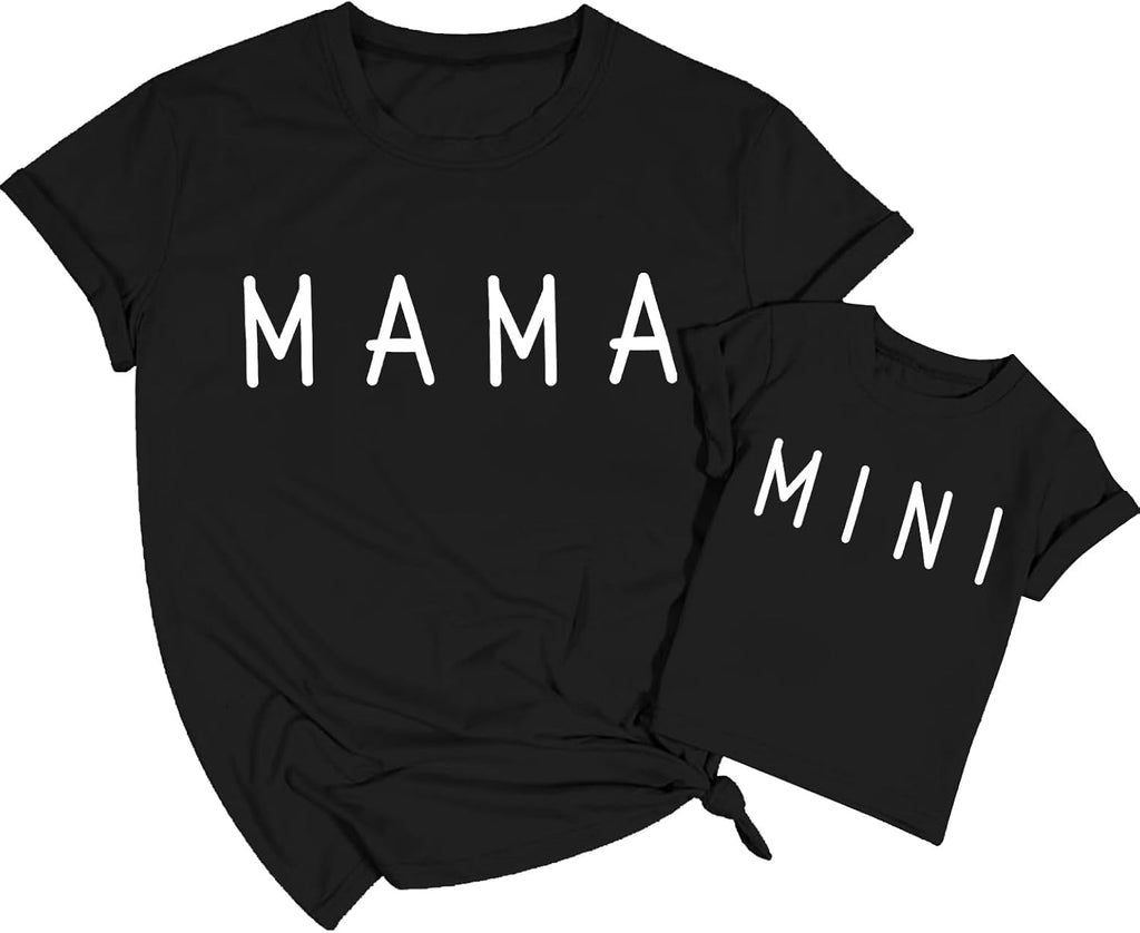Mama and Mini Matching Outfits Mommy and Me Outfits Mom Daughter Matching Outfits Mother Baby Matching Short Sleeve Tee